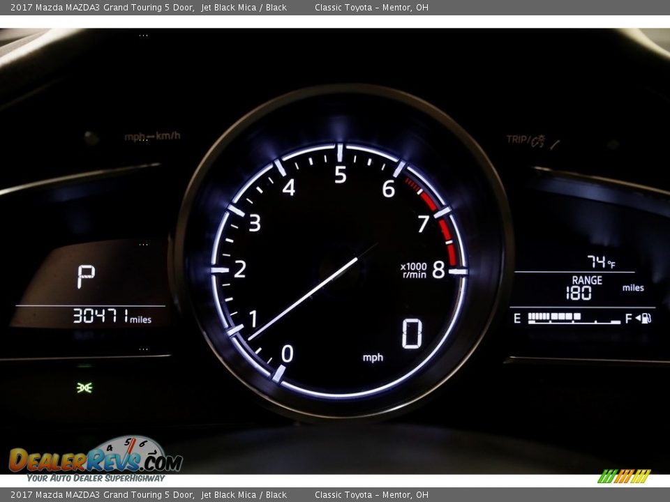 2017 Mazda MAZDA3 Grand Touring 5 Door Jet Black Mica / Black Photo #8