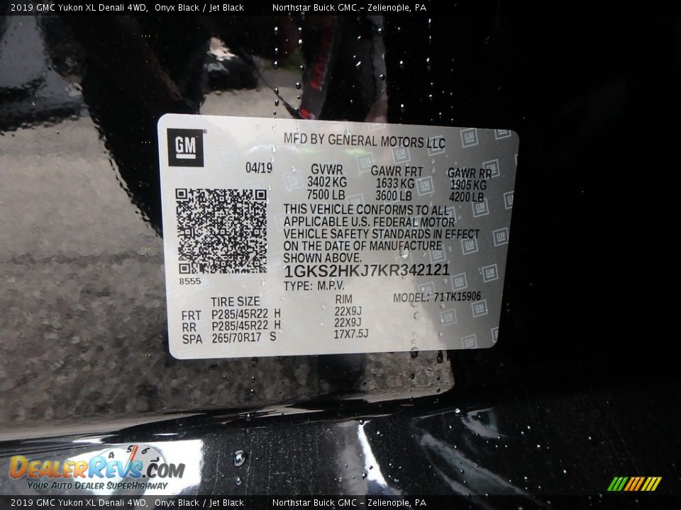 2019 GMC Yukon XL Denali 4WD Onyx Black / Jet Black Photo #12