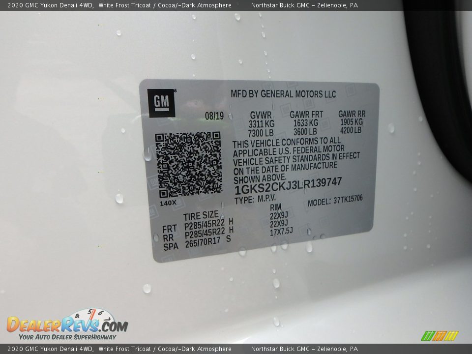 2020 GMC Yukon Denali 4WD White Frost Tricoat / Cocoa/­Dark Atmosphere Photo #12