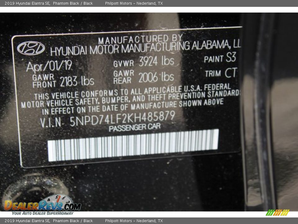 2019 Hyundai Elantra SE Phantom Black / Black Photo #25