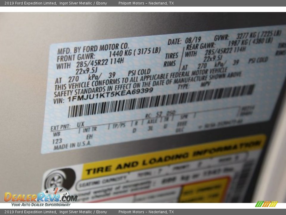 2019 Ford Expedition Limited Ingot Silver Metallic / Ebony Photo #28
