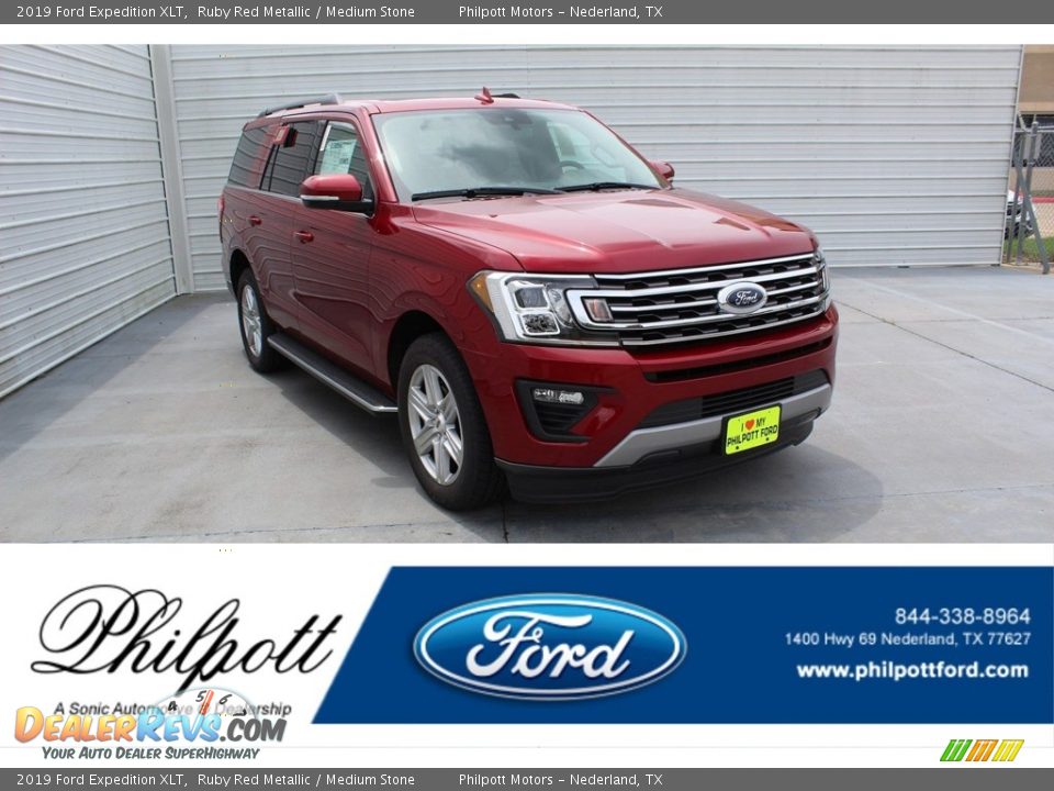 2019 Ford Expedition XLT Ruby Red Metallic / Medium Stone Photo #1