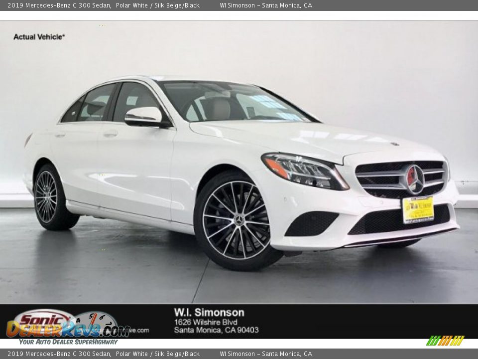 2019 Mercedes-Benz C 300 Sedan Polar White / Silk Beige/Black Photo #1