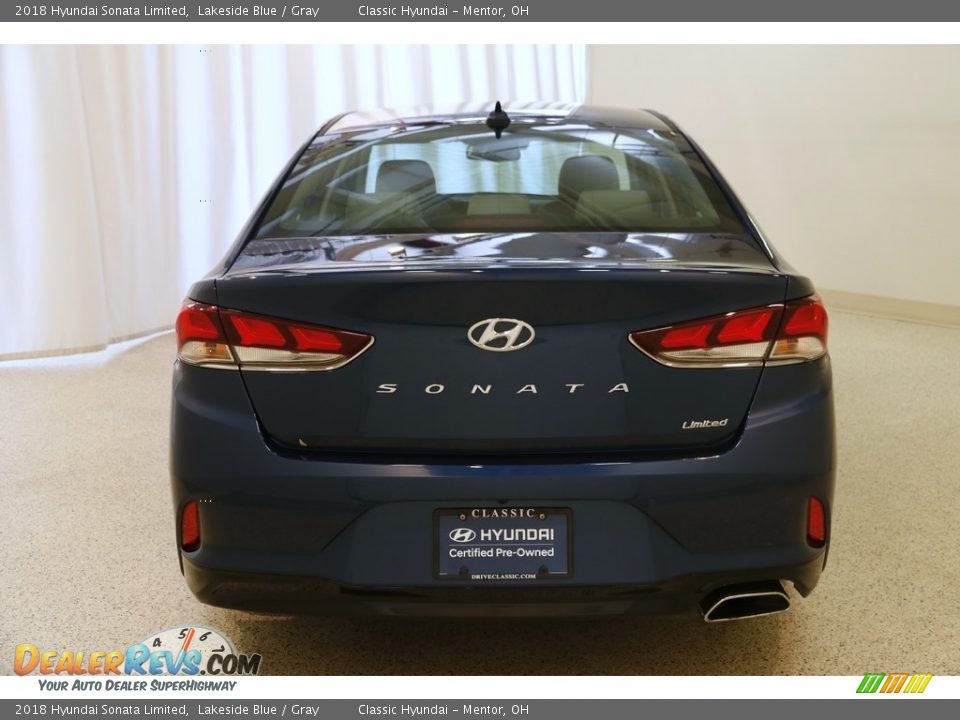 2018 Hyundai Sonata Limited Lakeside Blue / Gray Photo #19