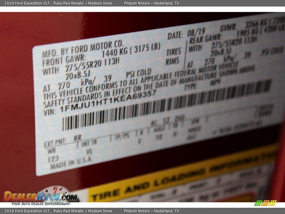 2019 Ford Expedition XLT Ruby Red Metallic / Medium Stone Photo #26