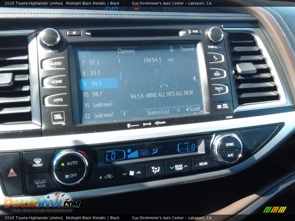 2016 Toyota Highlander Limited Midnight Black Metallic / Black Photo #13
