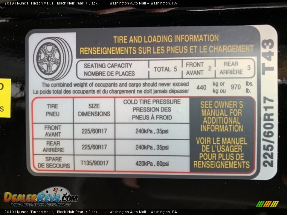 2019 Hyundai Tucson Value Black Noir Pearl / Black Photo #9