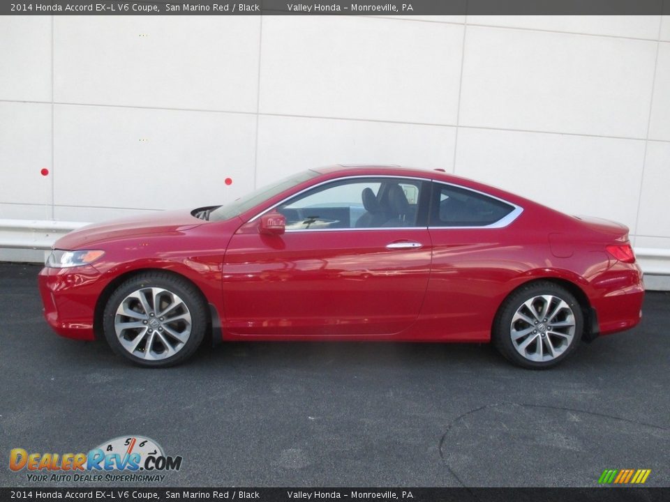 2014 Honda Accord EX-L V6 Coupe San Marino Red / Black Photo #2