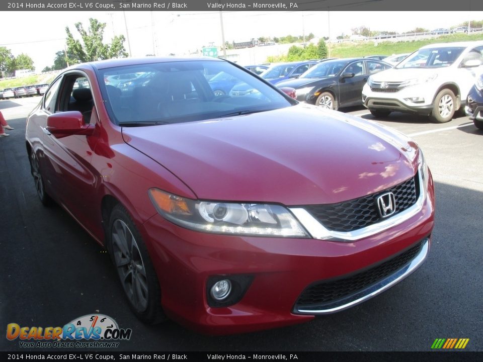 2014 Honda Accord EX-L V6 Coupe San Marino Red / Black Photo #6