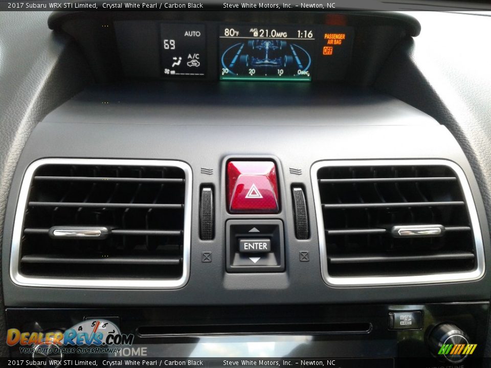 2017 Subaru WRX STI Limited Crystal White Pearl / Carbon Black Photo #21