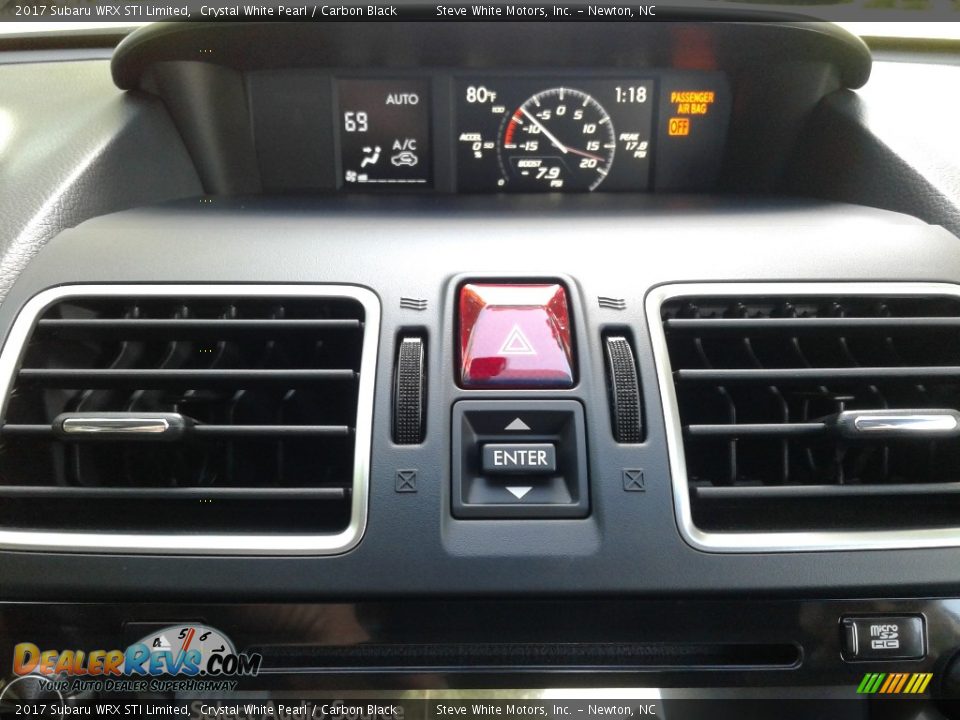 2017 Subaru WRX STI Limited Crystal White Pearl / Carbon Black Photo #22