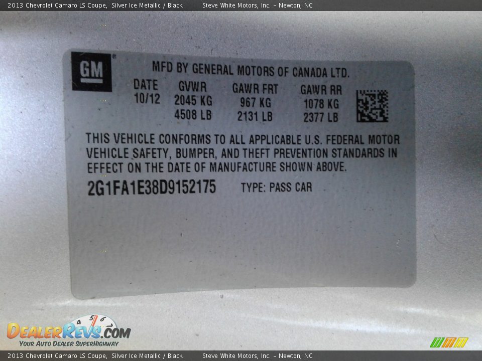 2013 Chevrolet Camaro LS Coupe Silver Ice Metallic / Black Photo #25