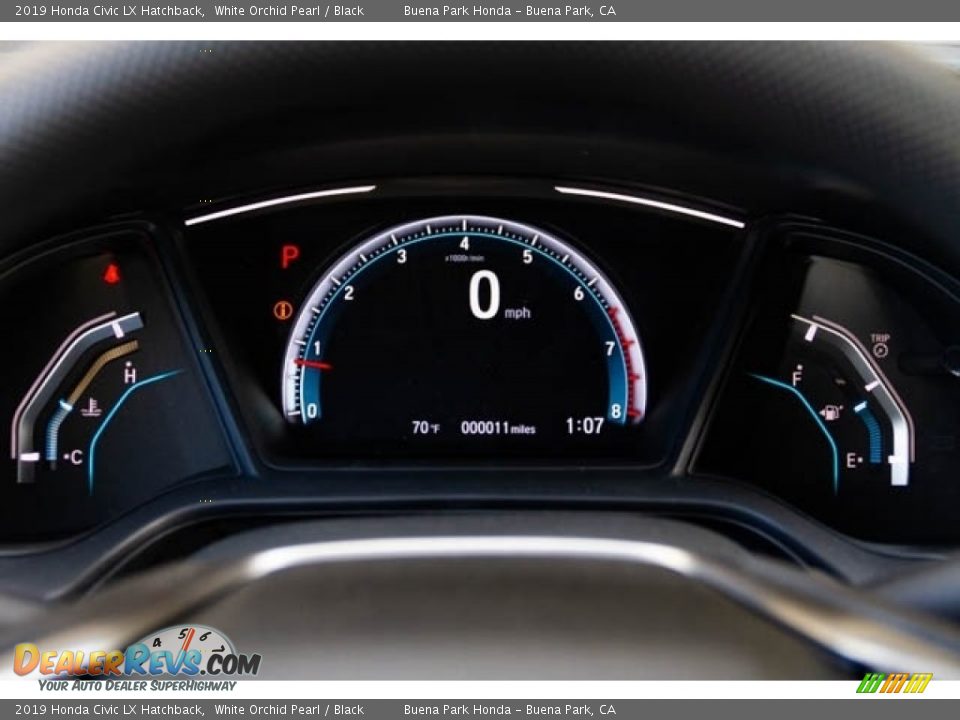 2019 Honda Civic LX Hatchback White Orchid Pearl / Black Photo #10