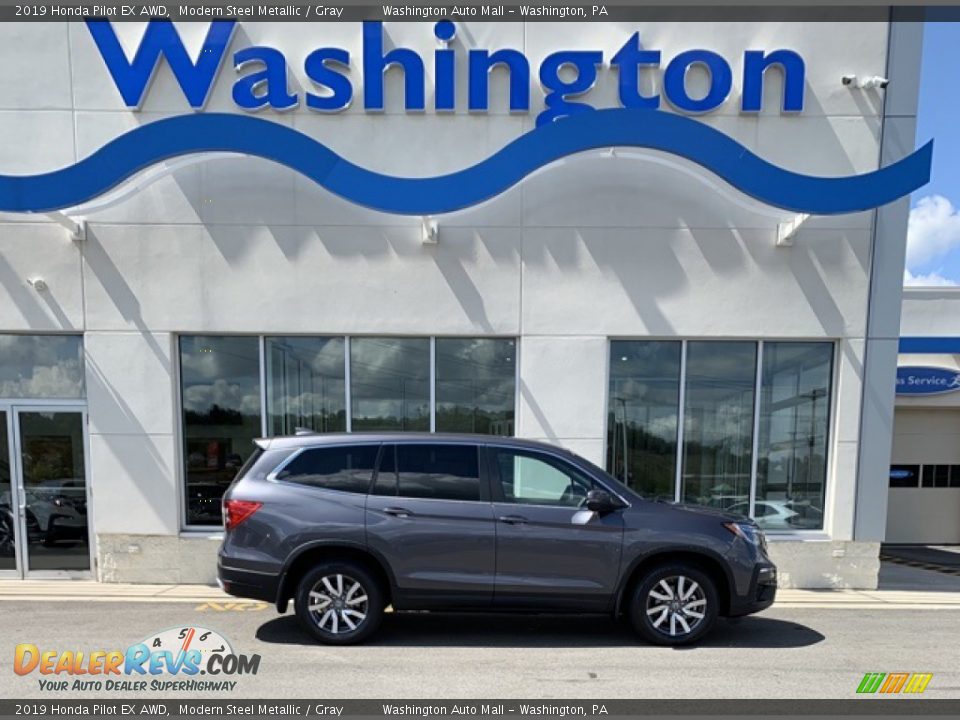 2019 Honda Pilot EX AWD Modern Steel Metallic / Gray Photo #1