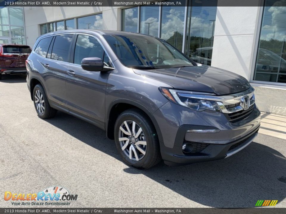 2019 Honda Pilot EX AWD Modern Steel Metallic / Gray Photo #2