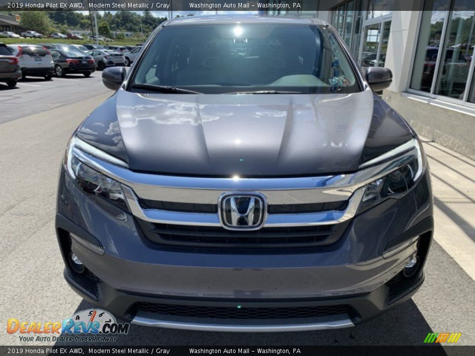 2019 Honda Pilot EX AWD Modern Steel Metallic / Gray Photo #3