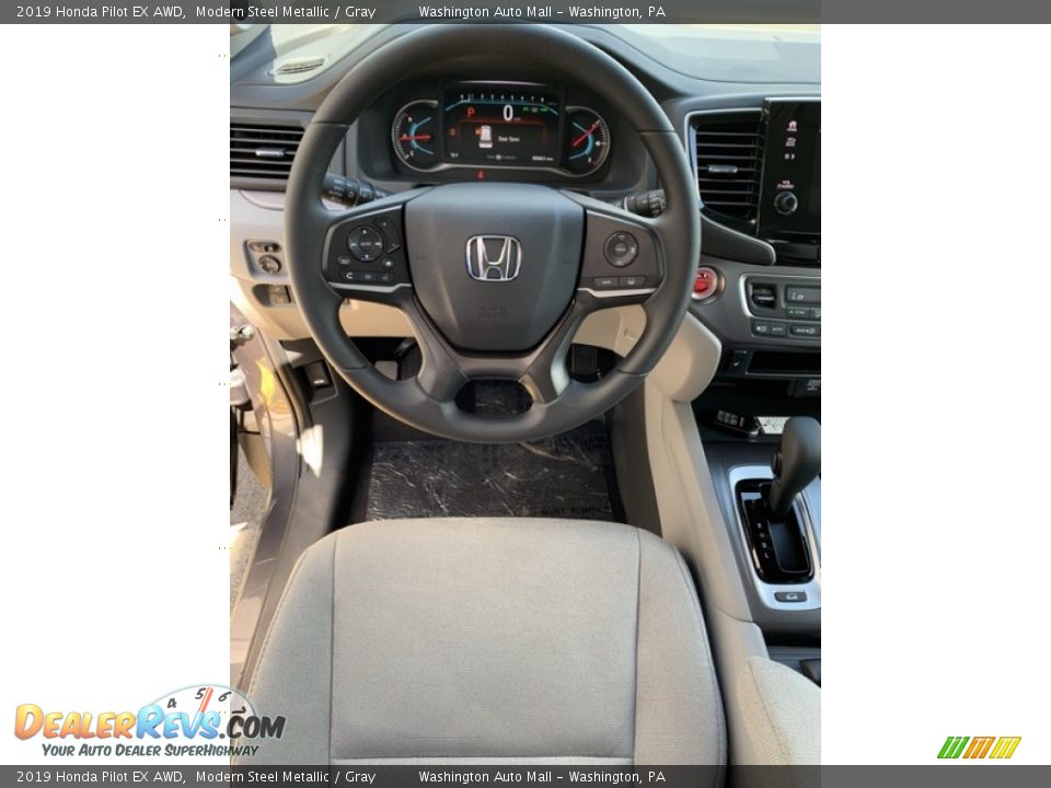 2019 Honda Pilot EX AWD Modern Steel Metallic / Gray Photo #13
