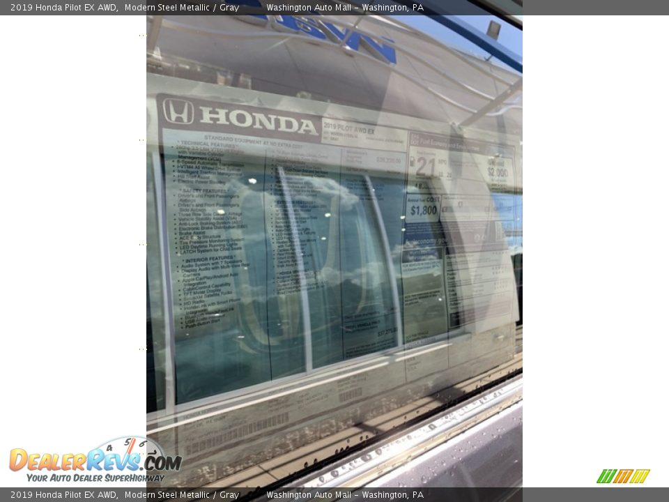 2019 Honda Pilot EX AWD Modern Steel Metallic / Gray Photo #15