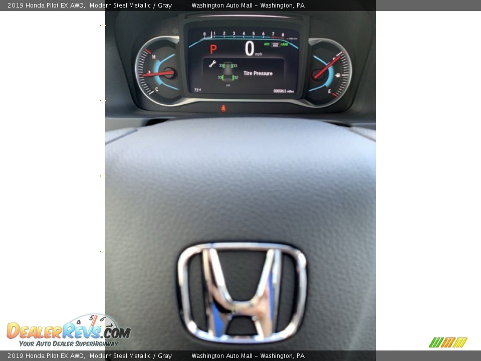 2019 Honda Pilot EX AWD Modern Steel Metallic / Gray Photo #35