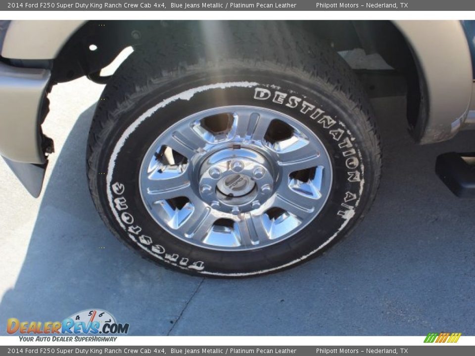 2014 Ford F250 Super Duty King Ranch Crew Cab 4x4 Blue Jeans Metallic / Platinum Pecan Leather Photo #5