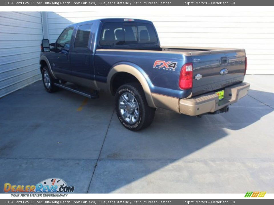 2014 Ford F250 Super Duty King Ranch Crew Cab 4x4 Blue Jeans Metallic / Platinum Pecan Leather Photo #7