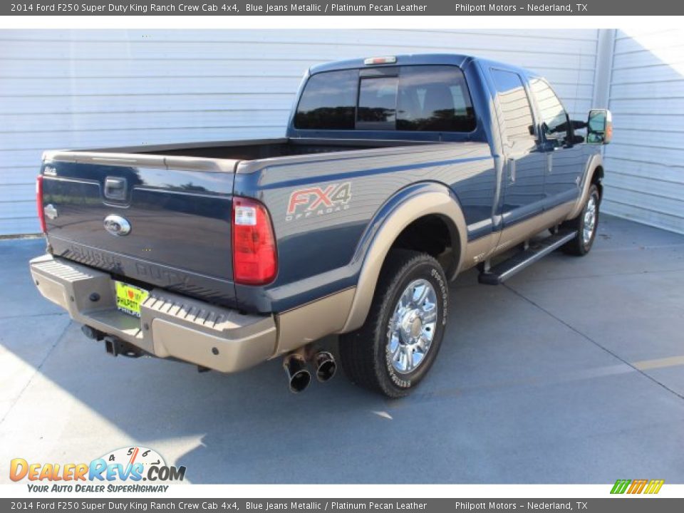 2014 Ford F250 Super Duty King Ranch Crew Cab 4x4 Blue Jeans Metallic / Platinum Pecan Leather Photo #9