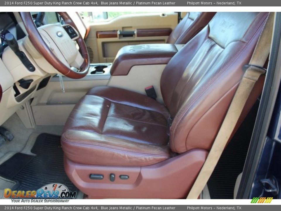 2014 Ford F250 Super Duty King Ranch Crew Cab 4x4 Blue Jeans Metallic / Platinum Pecan Leather Photo #11