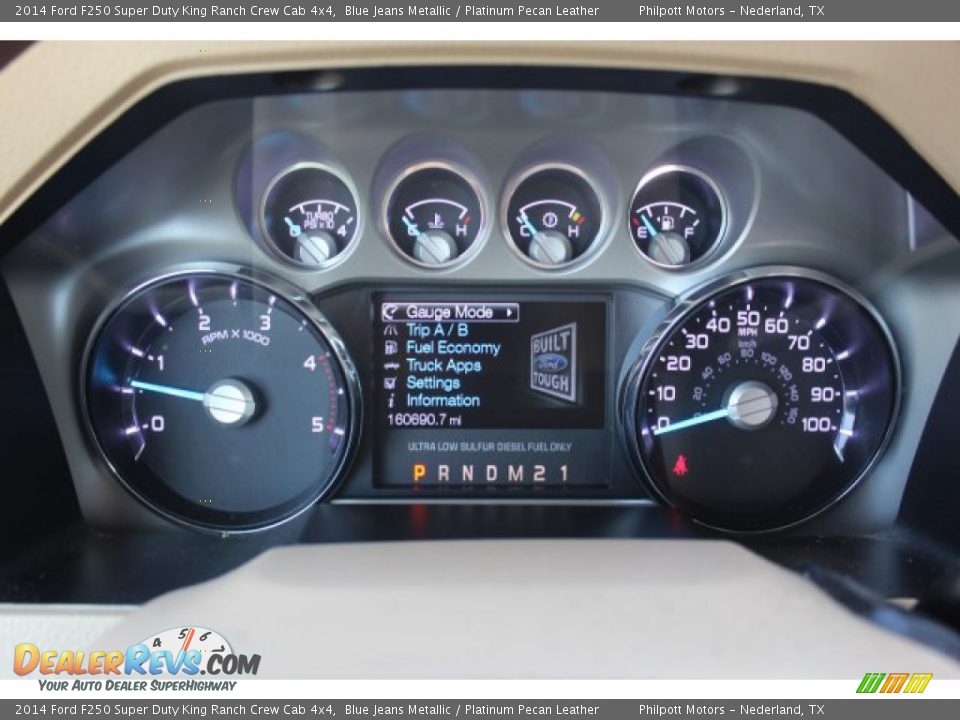 2014 Ford F250 Super Duty King Ranch Crew Cab 4x4 Blue Jeans Metallic / Platinum Pecan Leather Photo #15