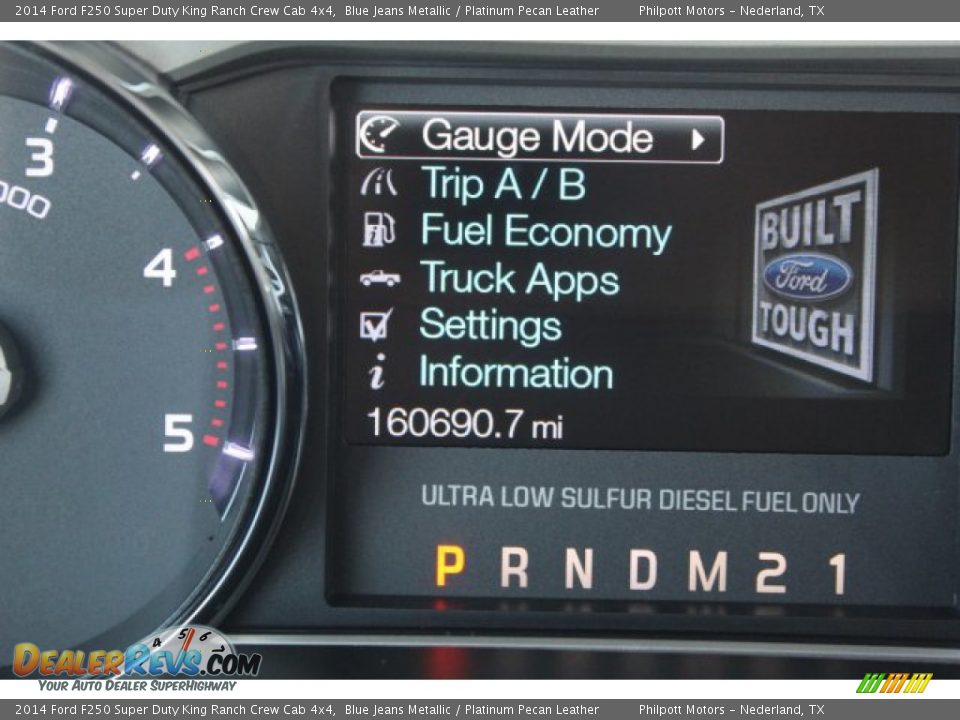 2014 Ford F250 Super Duty King Ranch Crew Cab 4x4 Blue Jeans Metallic / Platinum Pecan Leather Photo #16