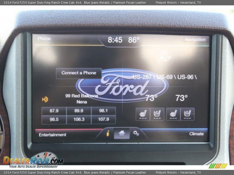 2014 Ford F250 Super Duty King Ranch Crew Cab 4x4 Blue Jeans Metallic / Platinum Pecan Leather Photo #17