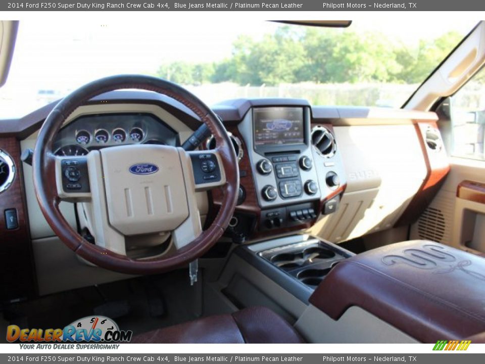 2014 Ford F250 Super Duty King Ranch Crew Cab 4x4 Blue Jeans Metallic / Platinum Pecan Leather Photo #22