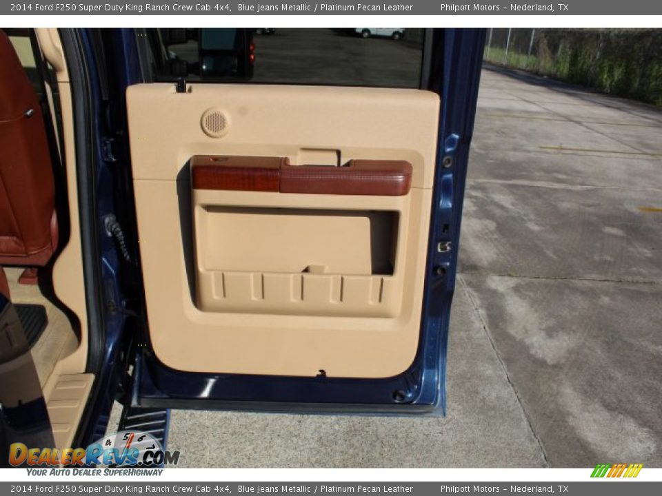 2014 Ford F250 Super Duty King Ranch Crew Cab 4x4 Blue Jeans Metallic / Platinum Pecan Leather Photo #25