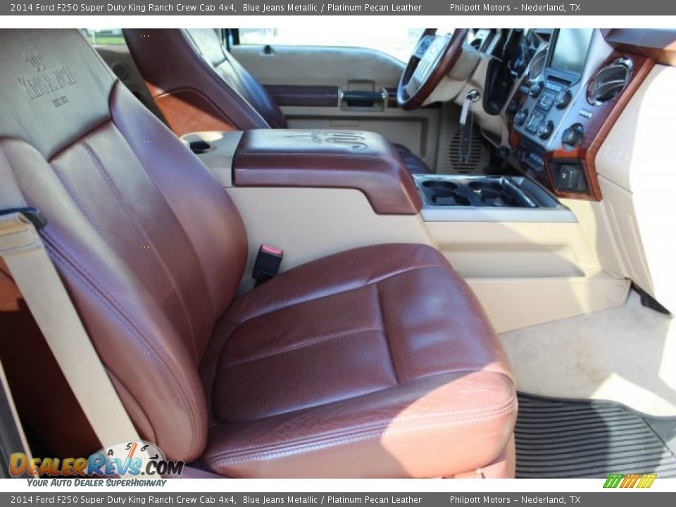 2014 Ford F250 Super Duty King Ranch Crew Cab 4x4 Blue Jeans Metallic / Platinum Pecan Leather Photo #28