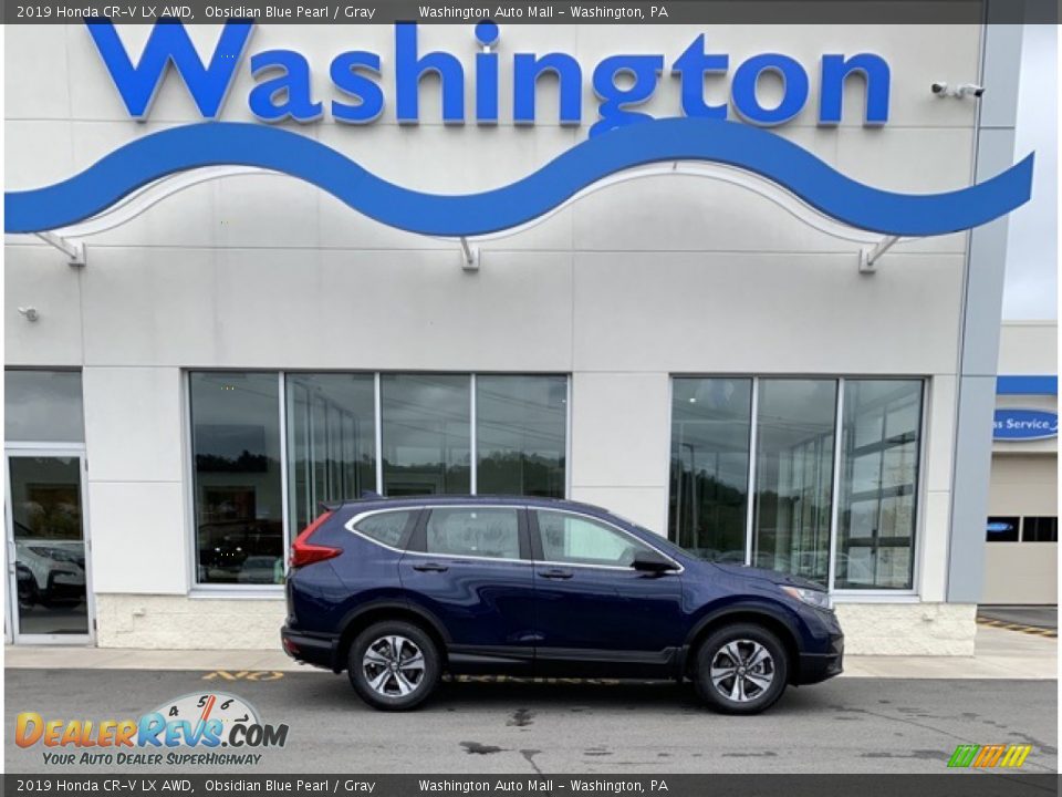 2019 Honda CR-V LX AWD Obsidian Blue Pearl / Gray Photo #1