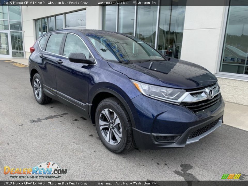 2019 Honda CR-V LX AWD Obsidian Blue Pearl / Gray Photo #2