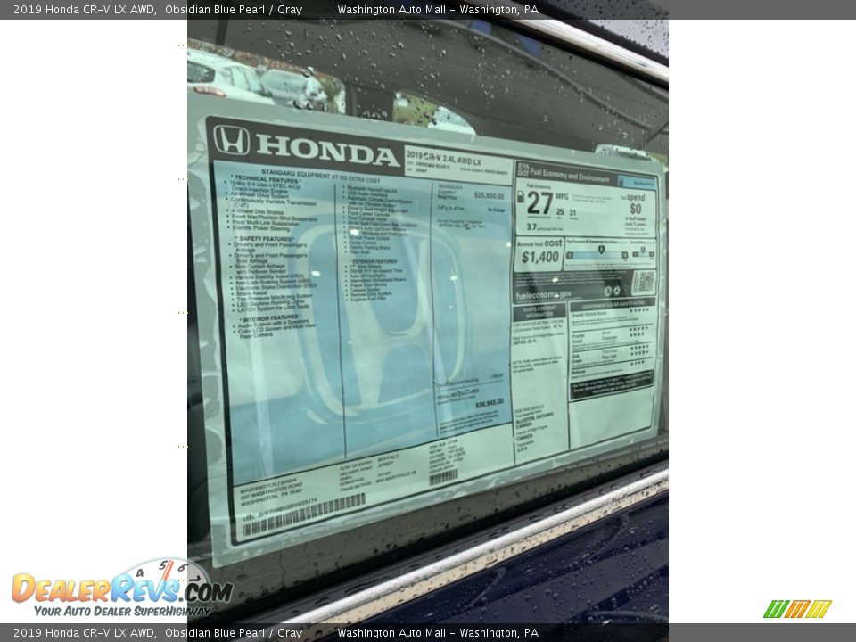 2019 Honda CR-V LX AWD Obsidian Blue Pearl / Gray Photo #15