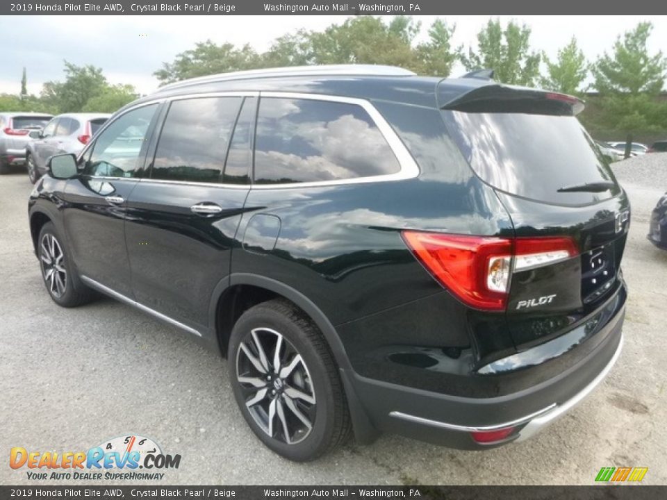 2019 Honda Pilot Elite AWD Crystal Black Pearl / Beige Photo #2