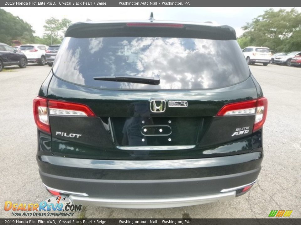 2019 Honda Pilot Elite AWD Crystal Black Pearl / Beige Photo #3