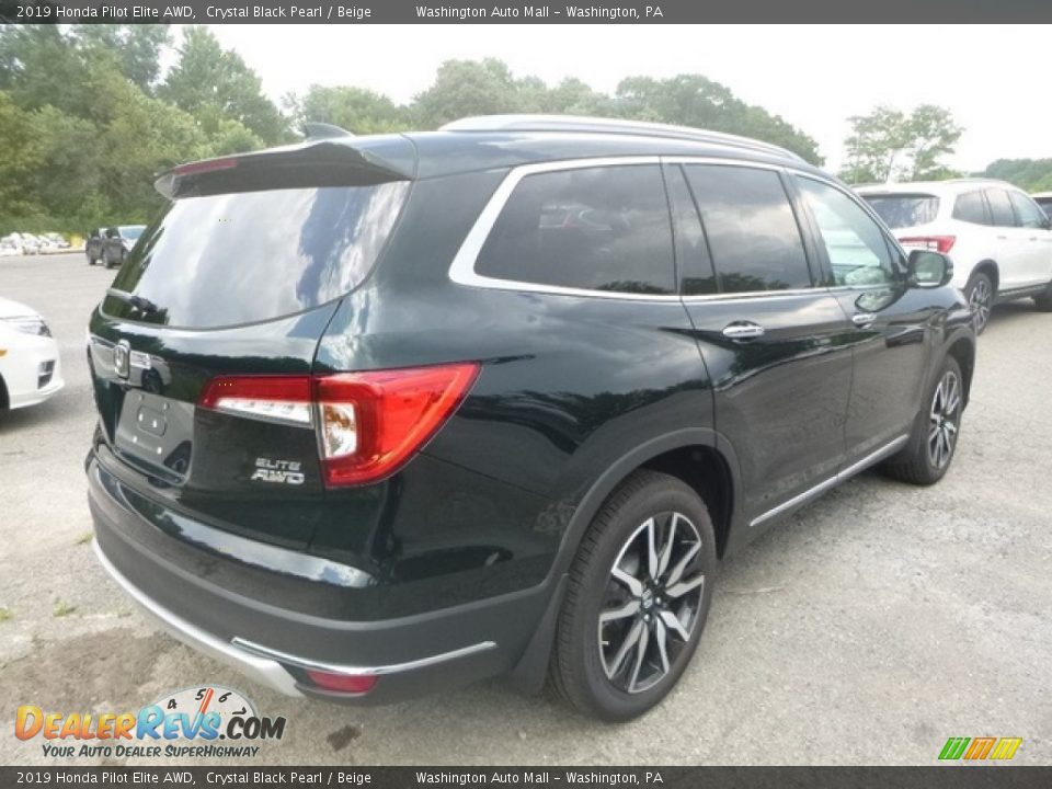 2019 Honda Pilot Elite AWD Crystal Black Pearl / Beige Photo #4