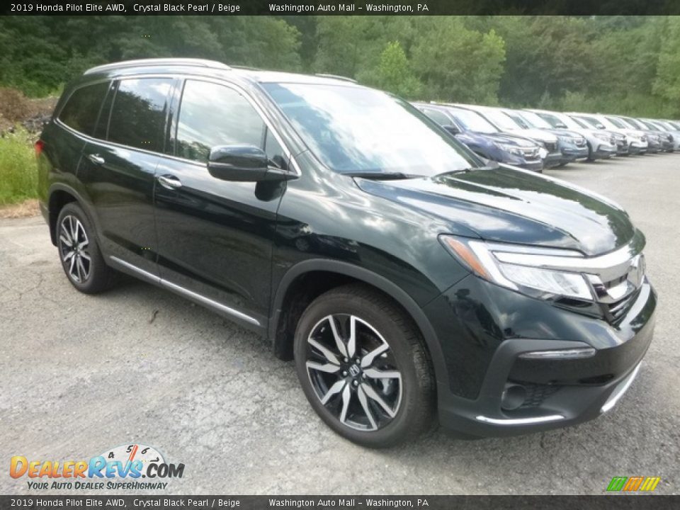 2019 Honda Pilot Elite AWD Crystal Black Pearl / Beige Photo #5