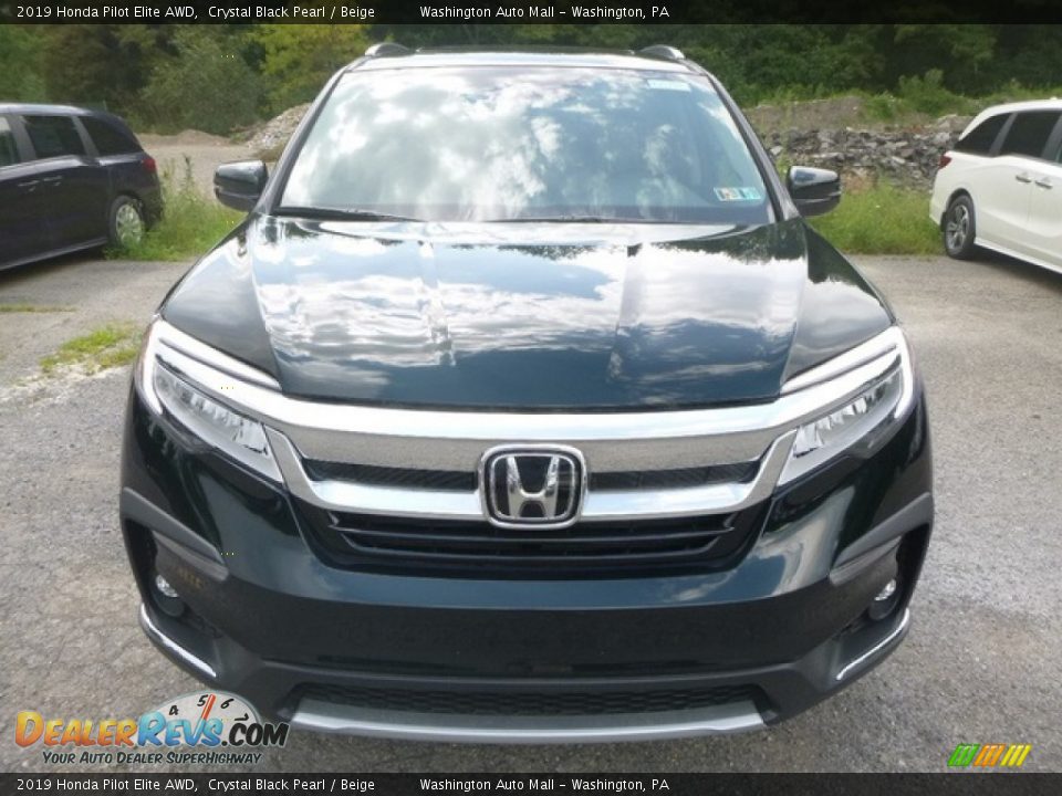 2019 Honda Pilot Elite AWD Crystal Black Pearl / Beige Photo #6