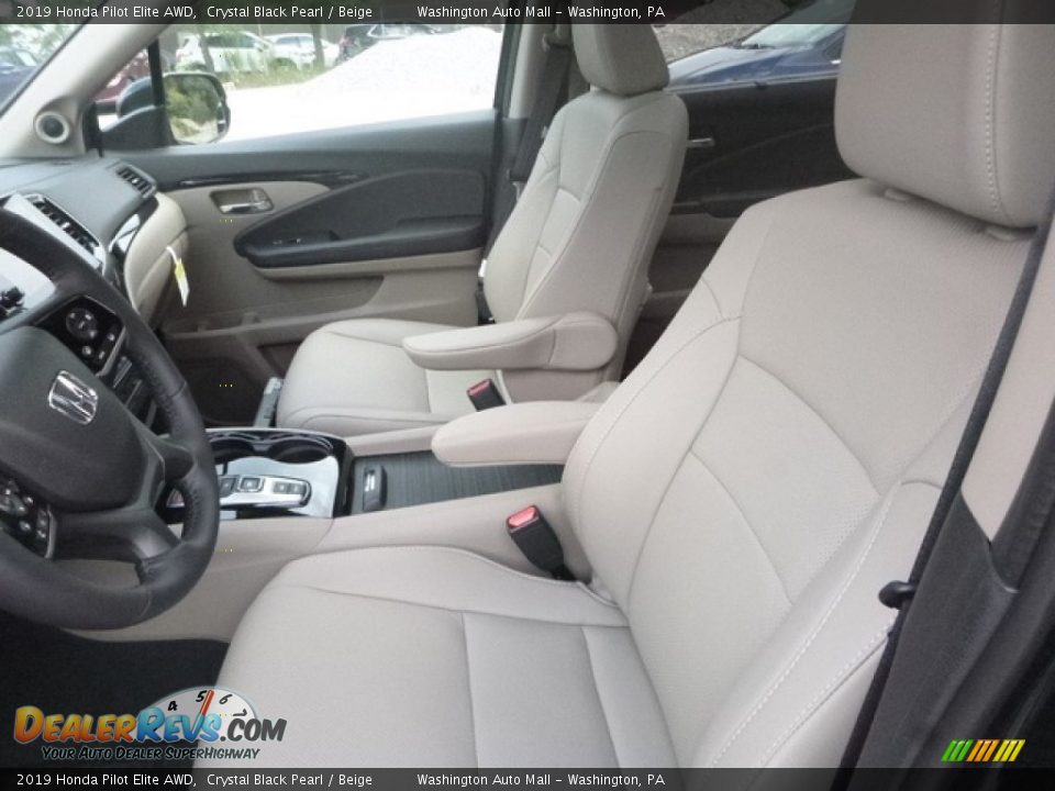 2019 Honda Pilot Elite AWD Crystal Black Pearl / Beige Photo #8