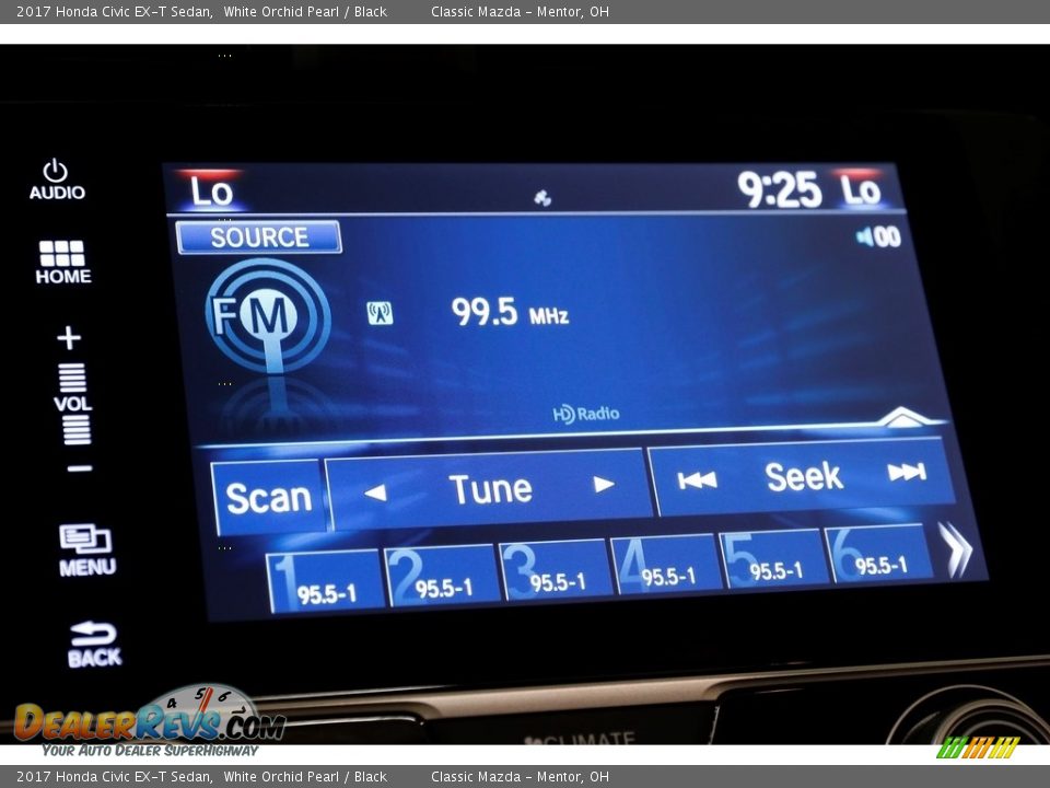 2017 Honda Civic EX-T Sedan White Orchid Pearl / Black Photo #11