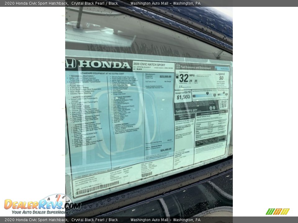 2020 Honda Civic Sport Hatchback Window Sticker Photo #15