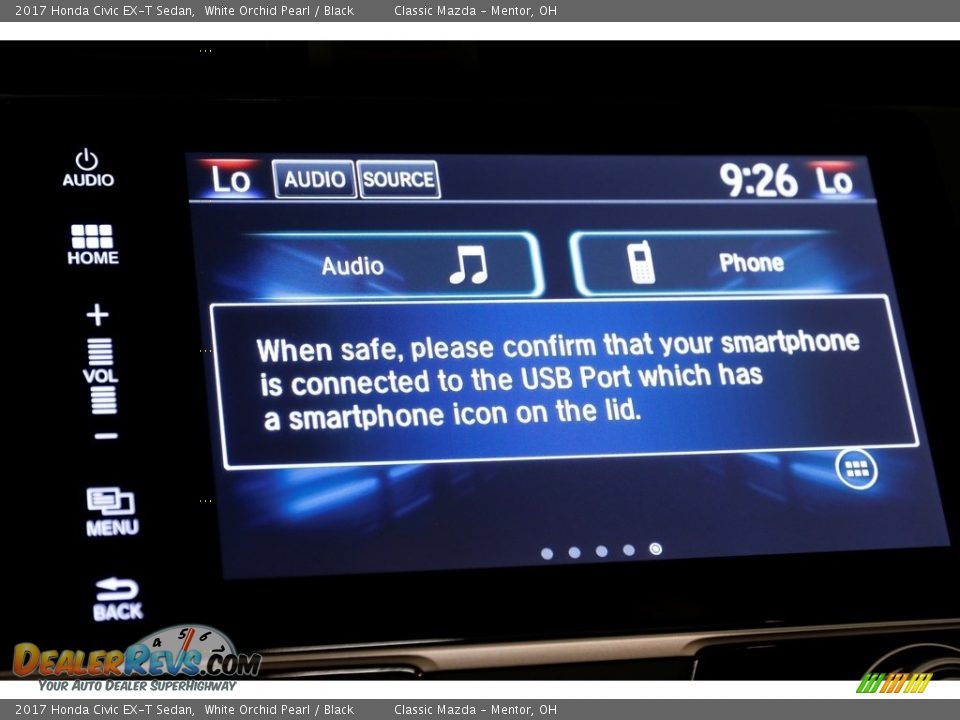 2017 Honda Civic EX-T Sedan White Orchid Pearl / Black Photo #16