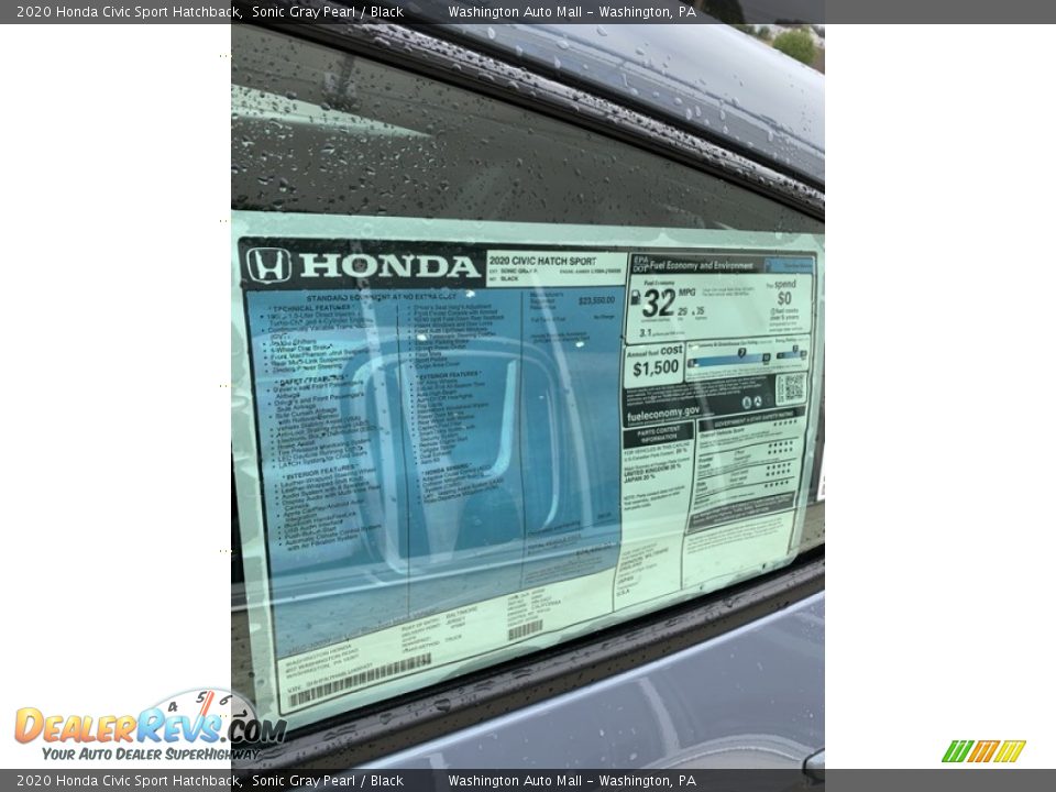 2020 Honda Civic Sport Hatchback Window Sticker Photo #15