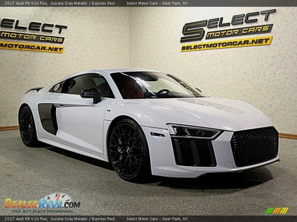 2017 Audi R8 V10 Plus Suzuka Gray Metallic / Express Red Photo #3