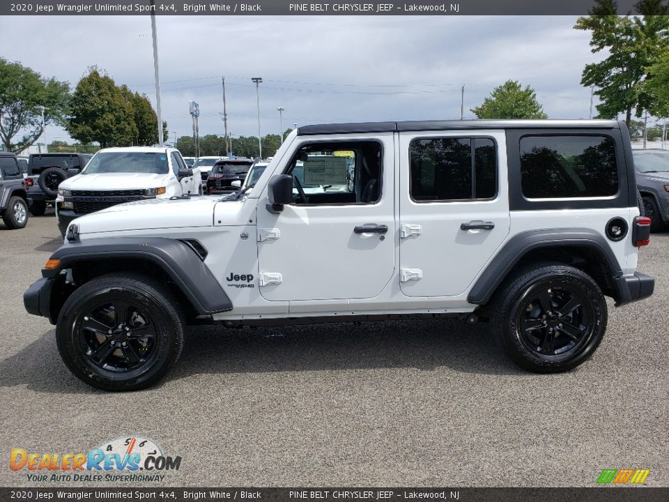 2020 Jeep Wrangler Unlimited Sport 4x4 Bright White / Black Photo #3