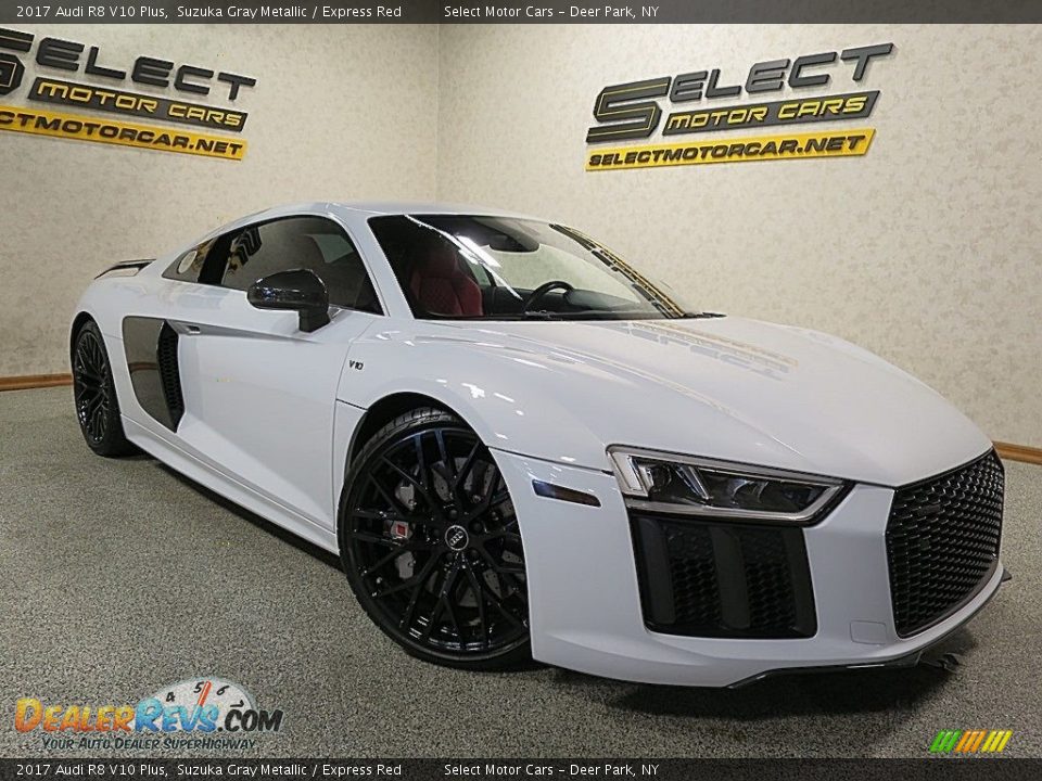 2017 Audi R8 V10 Plus Suzuka Gray Metallic / Express Red Photo #12