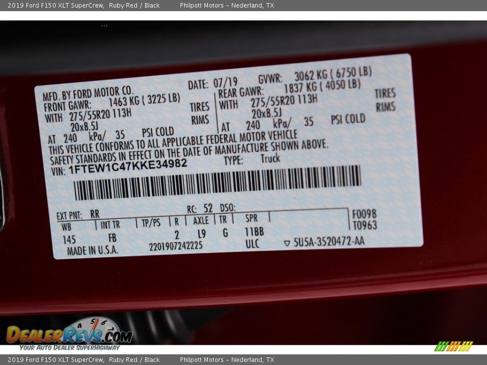 2019 Ford F150 XLT SuperCrew Ruby Red / Black Photo #27